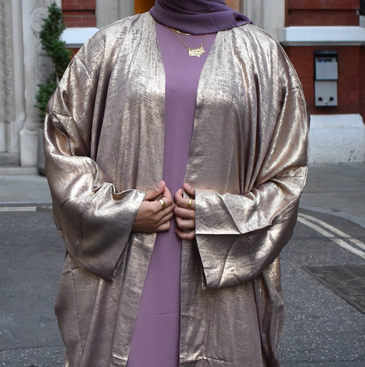 Shimmer Abaya - Purple