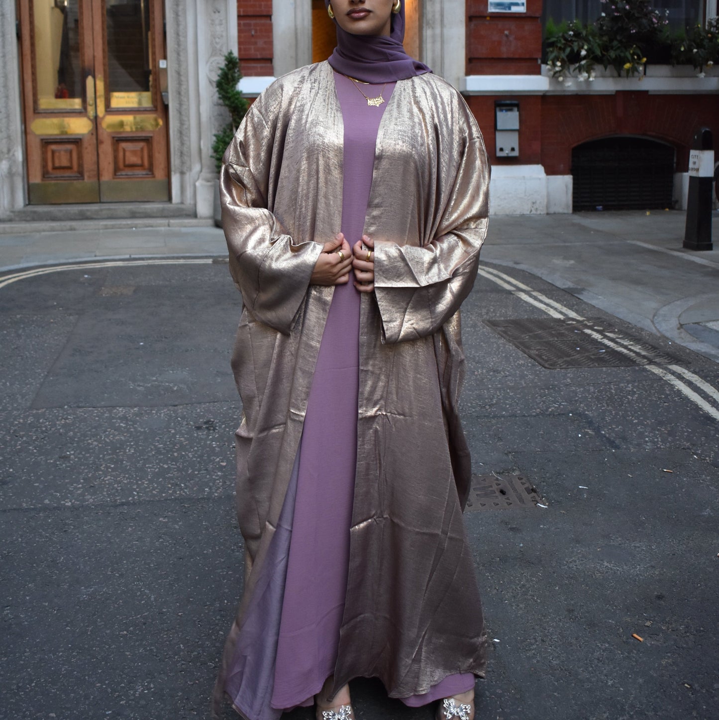 Shimmer Abaya - Purple